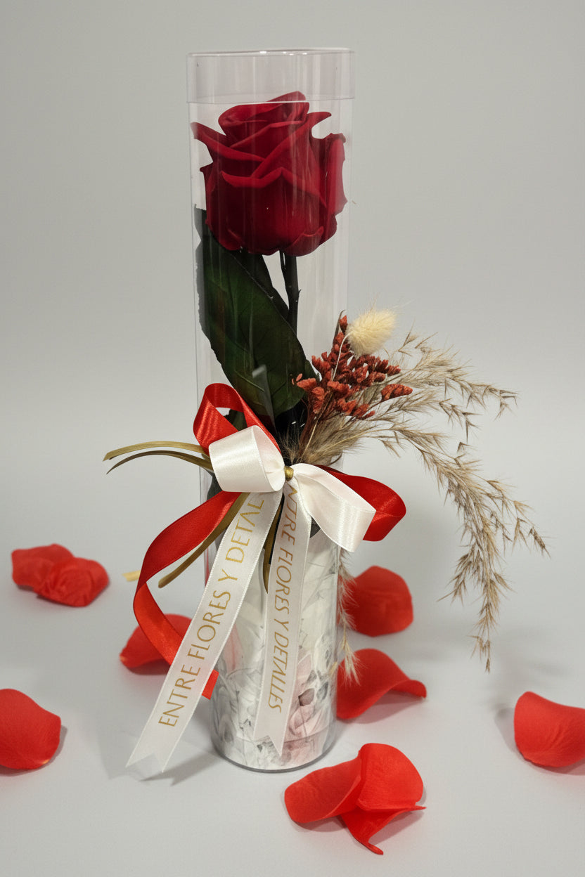 Rosa preservada roja